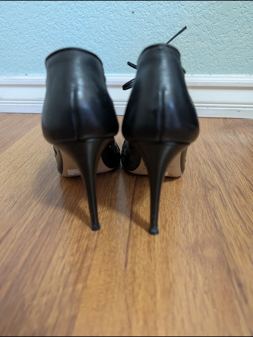 kate spade Black Laser-Cut Lace-Up Peep-Toe Stiletto Heels